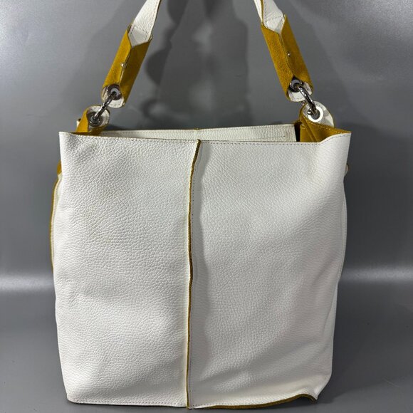 Nicoli Made in Italy White Leather Hobo - Picture 1 of 14